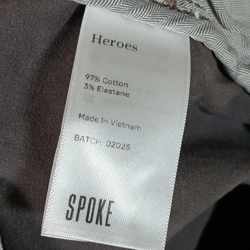 Spoke Heroes Pants Mens 33 Grey Chino Build C Flat Front Trousers
